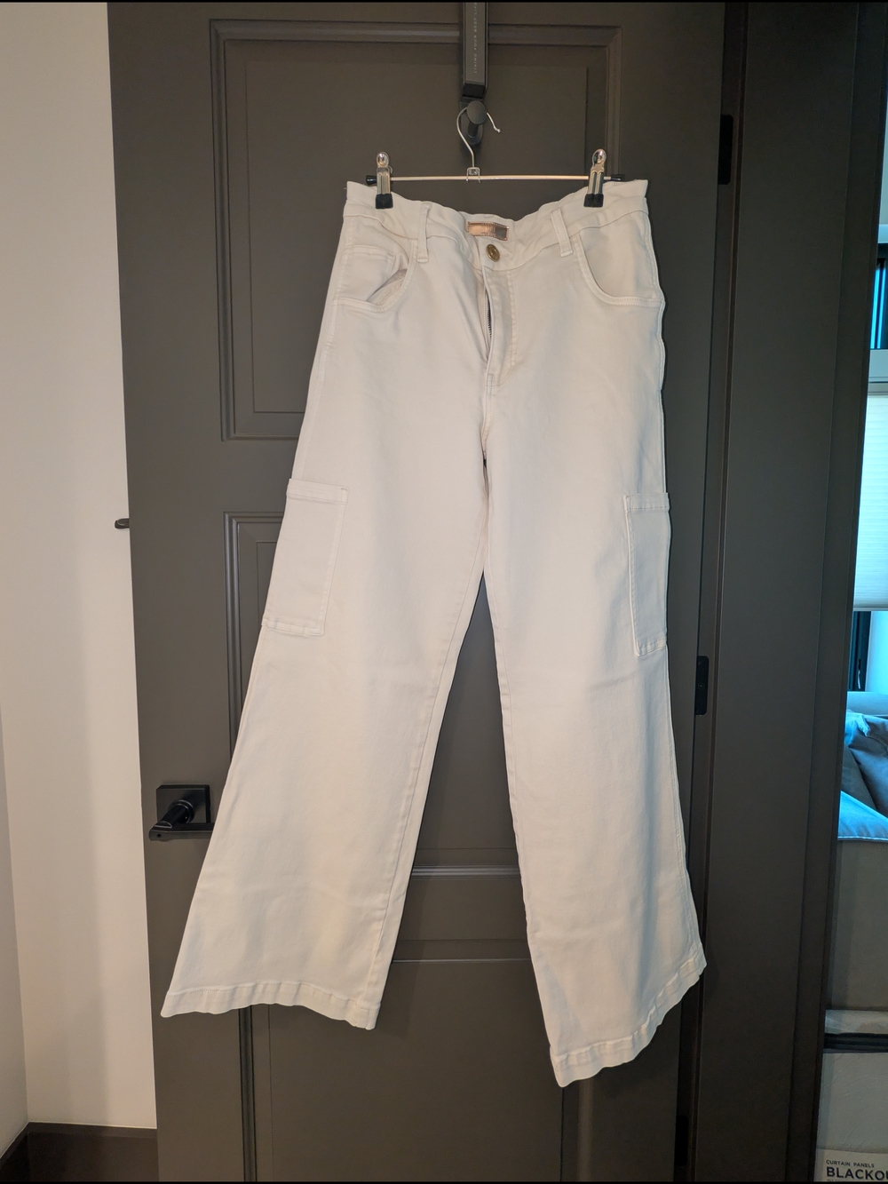 Kut from the Kloth White Wide-Leg Cargo Jeans